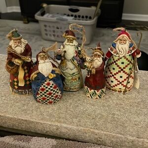Jim Shore Santa Ornament Lot (5)